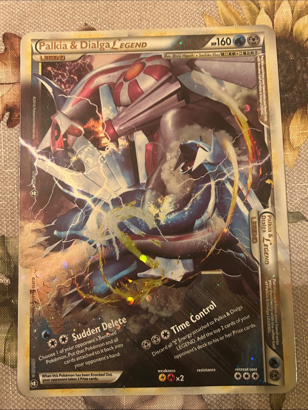 Pokemon Palkia & Dialga LEGEND Holographic JUMBO Promo 2010 102/102 RARE